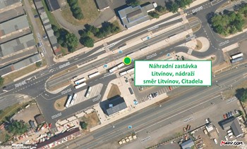 Zastávka náhradní autobusové dopravy LITVÍNOV, NÁDRAŽÍ